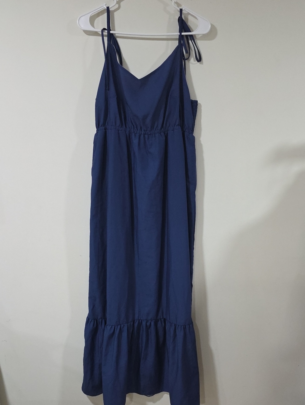 Classic Navy Maxi Dress with Tie Straps